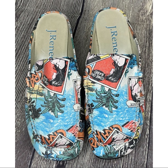 J.Renee Shoes - J. Renee Joker Fun Slip On Loafer Mule Comic Women's Size 6.5 M Novelty Print